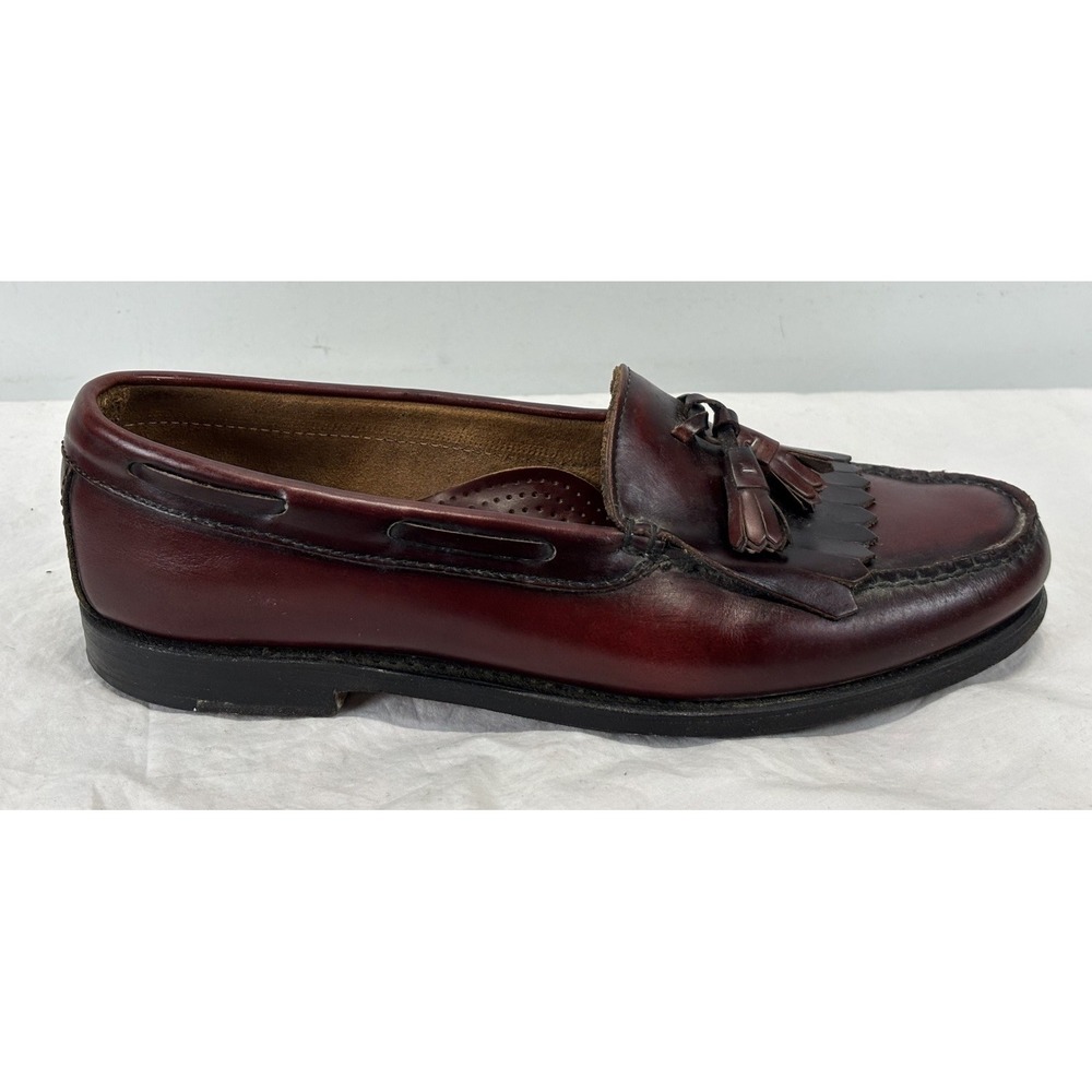 Vtg Bass Weejuns Layton Kiltie Tassel Loafers Shoes Men's 9 Oxblood Made USA